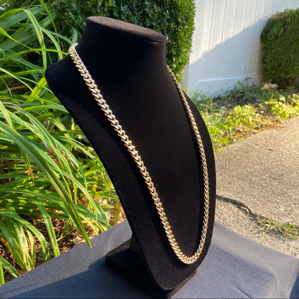 Gold Chain 14k Stamped Cuban 30in 8mm - Picture 2 of 4